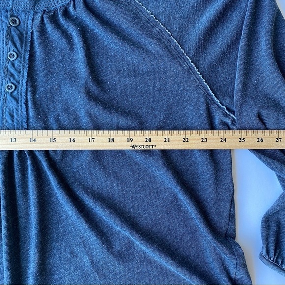 Free People We The Free Washed Black Acadia Henley Top Oversized Size Small - Picture 9 of 12